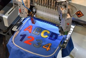 Embroidery on custom apparel